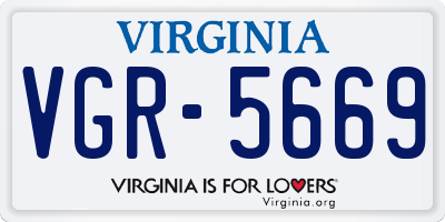 VA license plate VGR5669