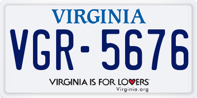 VA license plate VGR5676