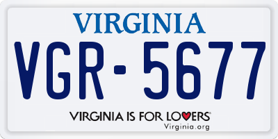 VA license plate VGR5677