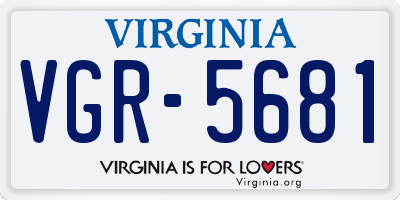VA license plate VGR5681