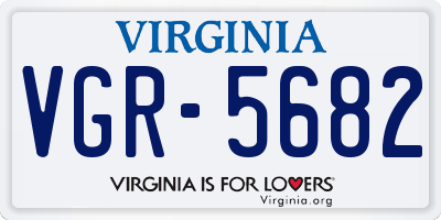VA license plate VGR5682