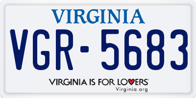 VA license plate VGR5683
