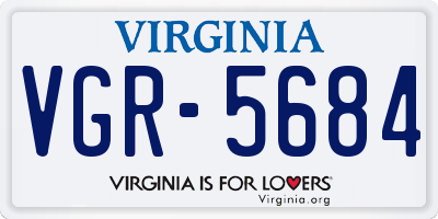 VA license plate VGR5684