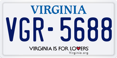 VA license plate VGR5688