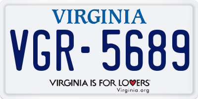 VA license plate VGR5689