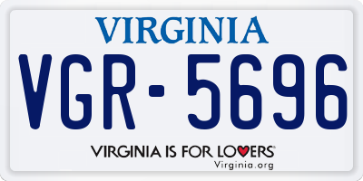 VA license plate VGR5696