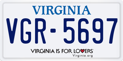 VA license plate VGR5697