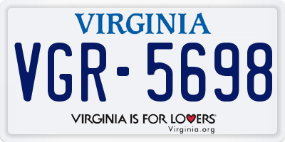 VA license plate VGR5698
