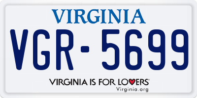 VA license plate VGR5699