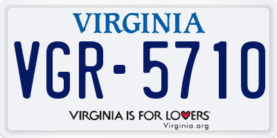 VA license plate VGR5710