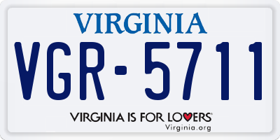 VA license plate VGR5711