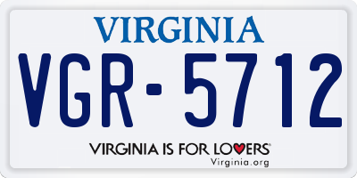 VA license plate VGR5712