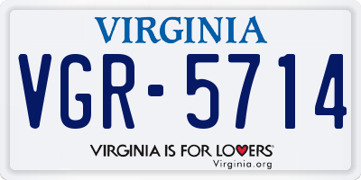 VA license plate VGR5714