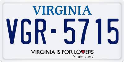VA license plate VGR5715