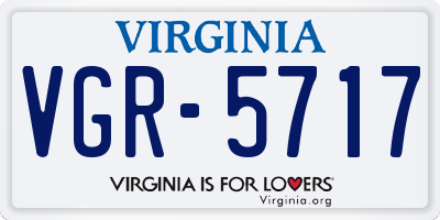 VA license plate VGR5717