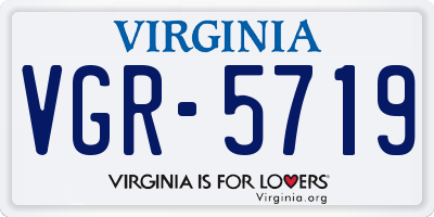 VA license plate VGR5719