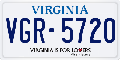 VA license plate VGR5720