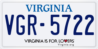 VA license plate VGR5722