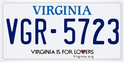 VA license plate VGR5723