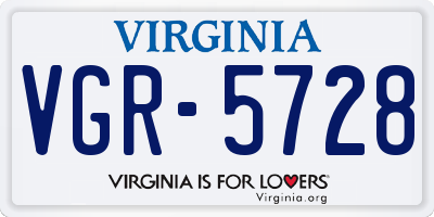 VA license plate VGR5728