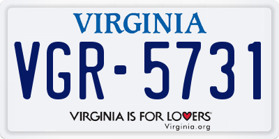 VA license plate VGR5731