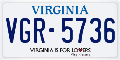 VA license plate VGR5736
