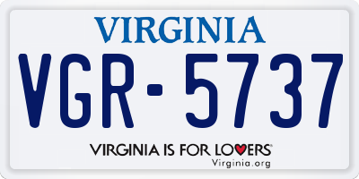 VA license plate VGR5737