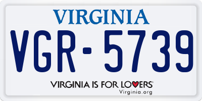 VA license plate VGR5739