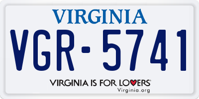 VA license plate VGR5741