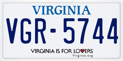 VA license plate VGR5744