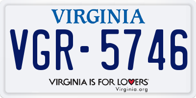 VA license plate VGR5746