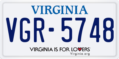 VA license plate VGR5748