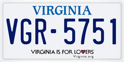 VA license plate VGR5751