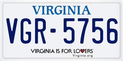VA license plate VGR5756