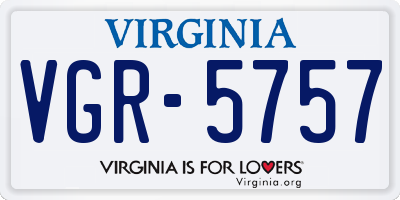 VA license plate VGR5757