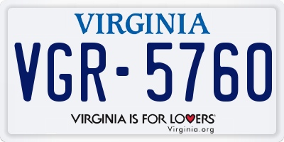 VA license plate VGR5760