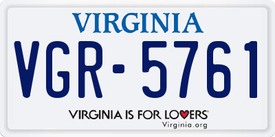 VA license plate VGR5761