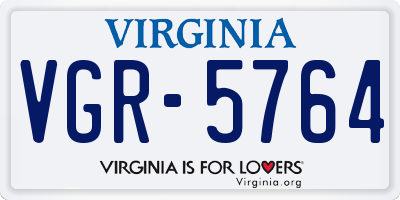 VA license plate VGR5764