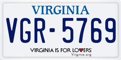 VA license plate VGR5769