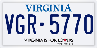 VA license plate VGR5770