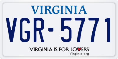 VA license plate VGR5771