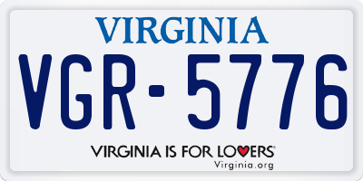 VA license plate VGR5776