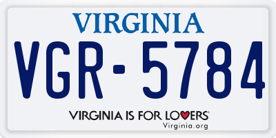 VA license plate VGR5784