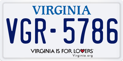 VA license plate VGR5786