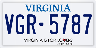 VA license plate VGR5787