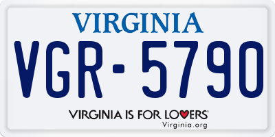VA license plate VGR5790