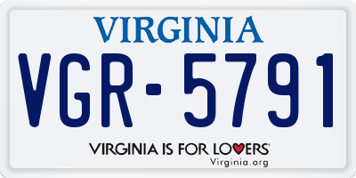 VA license plate VGR5791