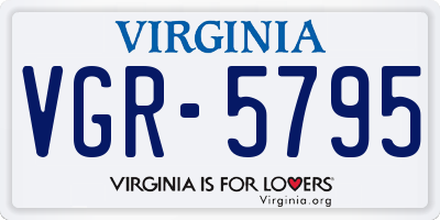 VA license plate VGR5795