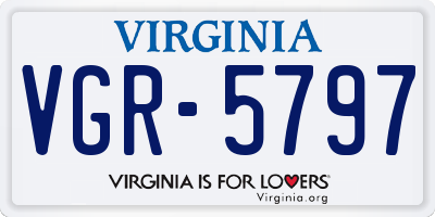 VA license plate VGR5797