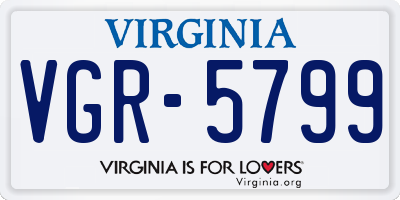 VA license plate VGR5799